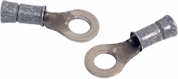 RING TERMINAL/Female, not insulated, gray, stud/tab size #8. For use with 22-16 gauge wire.
