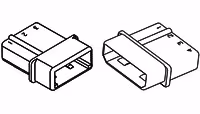 SOCKET CONNECTOR/3 pin, 250 VAC, 13 A, dual lance pins and housing. MATE-N-LOK series.