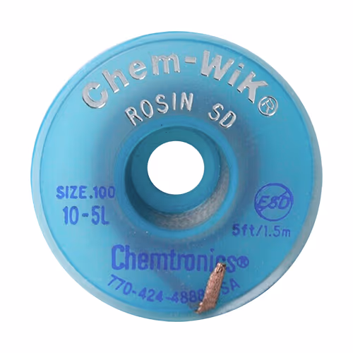 Chem-Wik® Rosin SD Desoldering Wick | 0.100, 5ft Bobbin, #4 Blue