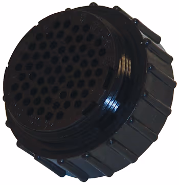 CIRCULAR CONNECTOR/Standard, female, 63 position, free hanging mount, straight angle, threaded.