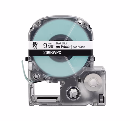 LABELWORKS PX Labeling Tape Cartridge | Black on White, 3/8in x 30ft