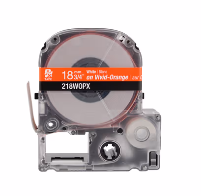 LABELWORKS PX Labeling Tape Cartridge | White on Orange, 3/4in x 30ft