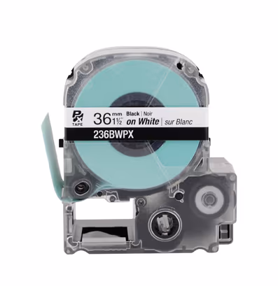 LABELWORKS PX Labeling Tape Cartridge | Black on White, 1-1/2in x 30ft