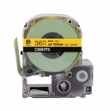 LABELWORKS PX Labeling Tape Cartridge | Black on Yellow, 1-1/2in x 30ft