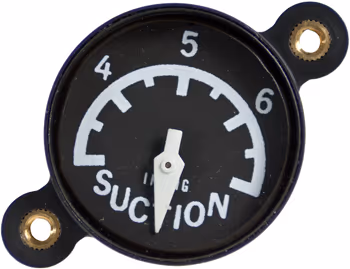 UMA Gyro Suction Gauge | 1-1/4 in, 3–7 IN Hg, Black & White Markings