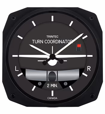 WALL CLOCK/Turn and bank instrument style, 10