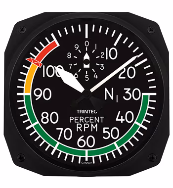 WALL CLOCK/Percent RPM instrument style, 10