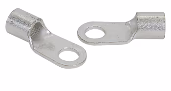 RING TERMINAL/6.35 mm stud/tab size, crimp, female, not insulated, tim plating, copper material, 5.89 mm maximum bundle diameter. 321 series. For use with 6 gauge wire.