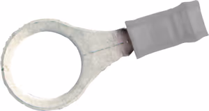 RING TERMINAL/#10 stud/tab size, female, insulated, tin plating, copper material, nylon insulation, 300 VAC. For use with 24-20 gauge wire.