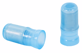 END SPLICE/Female, insulated, blue, copper material, vinyl insulation. 324 series. For use with 16-14 gauge wire.