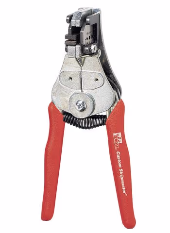 CUSTOM STRIPMASTER WIRE STRIPPER with GRIT PAD/16-26 AWG. Die-type blades, for PVC and other miscellaneous insulations. Strips solid or stranded wire.