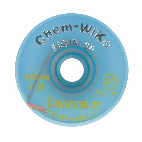 Chem-Wik® Rosin SD Desoldering Wick | 0.050, 5ft Bobbin, #2 Yellow