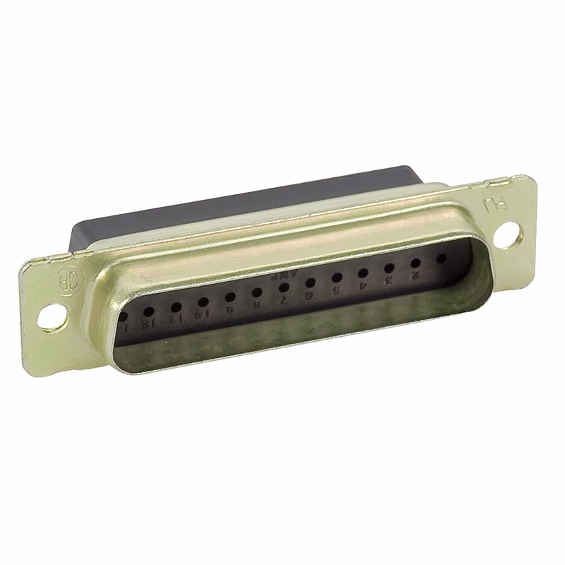 AMPLIMITE HDP-20 Plug | Crimp, Snap-In Connector, Size 3 Shell, Size 20 Contacts, 25 Positions, Zinc Plated Steel