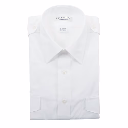 Aviator Dress Shirt | Men's, Size 17, White, Short Sleeve