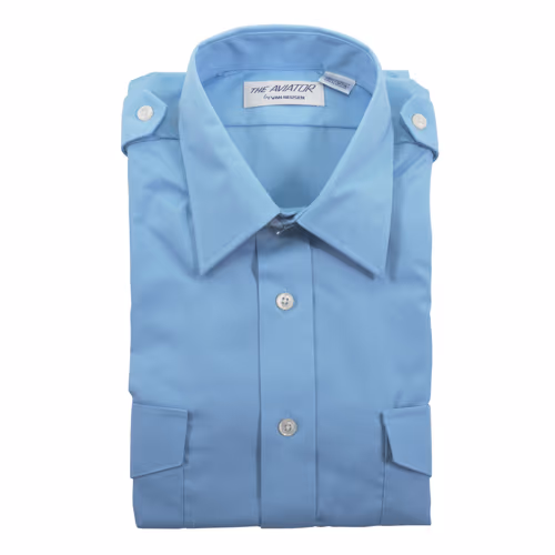 Aviator Dress Shirt | Men's, Size 16.5, Light Blue, Short Sleeve