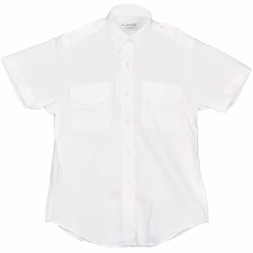 Aviator Dress Shirt | Ladies, Size 8, White, Short Sleeve