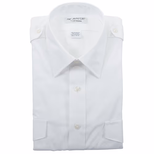 Aviator Dress Shirt | Ladies, Size 12, White, Long Sleeve