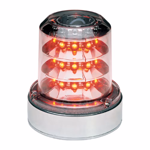 LED Flashing Anti-Collision Light Assembly | 28V, Red, 3 Hole Mount, MS Connector