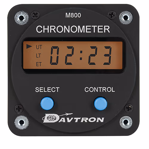 M800 Digital Clock Chronometer | 2-1/4" Mount, 28V/Battery Orange Backlighting