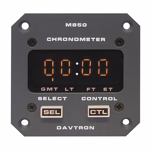 M850 Digital Clock Chronometer | 2-1/4in, 14V Orange Incandescent, Gray Faceplate