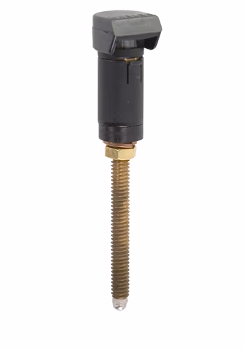 POST LIGHT ASSEMBLY/14V, clear, long, gray cap. A350CN-CL-GR-LG-14