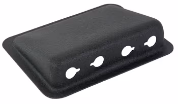 SURFACE MOUNT JACK HOUSING/Black aluminum, powder coat finish. Height: 1.13 Width: 3.75 Length: 5