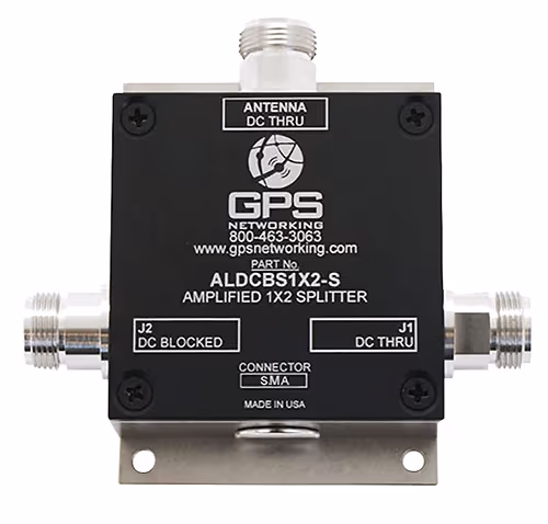 Amplified GPS Antenna Splitter | 2 outputs, 1 input, BNC connectors