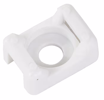 CABLE TIE MOUNT/White, .15 hole diameter, .2 max tie width. For use with 18 lb-50 lb cable ties. (Works with T18 cable tie)