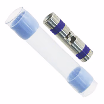 MINI-SEAL CRIMP SPLICE/Female, blue, Inside diameter: 2.79 mm X .64 mm. For use with 20-16 gauge wire.