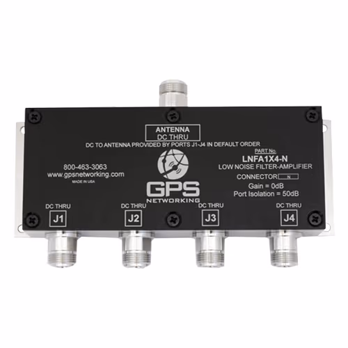 GPS Antenna Splitter | Low Noise, 1-Input/4-Output, TNC Connector