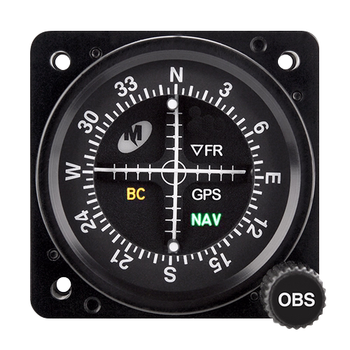 MD222 Series Course Deviation Indicator | 2-inch, GS/LOC, NAV, GPS, BC, With Resolver