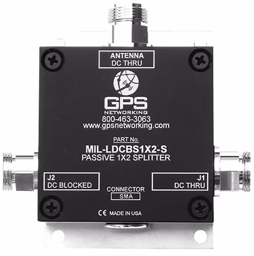 Mil-Spec Passive GPS Antenna Splitter | 2 outputs, 1 inputs, SMA connectors