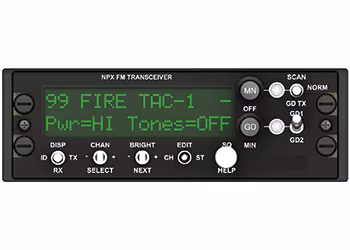 FM PANEL MOUNT RADIO/NVG compatible, narrow band, 138-174 MHz.