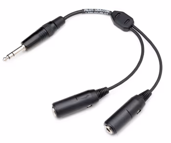 HEADSET ADAPTER/General Aviation (twin plug) to (0.25) single plug adapter: Converts a headset with dual (.206 Mic & .25 Phone) plugs into a one (.25) plug. Cord is 9 inches in length. Allows use of