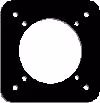 INSTRUMENT REDUCER PLATE from a Gyro to 3 1/8 diameter,Heat-treated aluminum, black anodize finish.