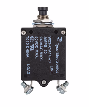 W23 Series Thermal Circuit Breaker | 20 Amp Rating, Push/Pull Actuator