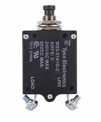 W23 Series Thermal Circuit Breaker | 3 Amp Rating, Push/Pull Actuator