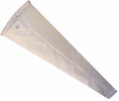 WINDSOCK ONLY/24 X 96, white, brass eyelets, canvas.