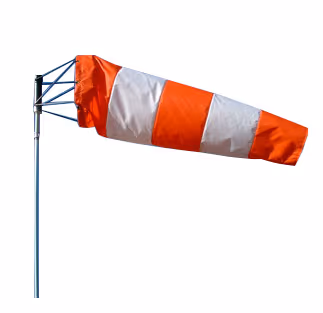 WINDSOCK ONLY/36 X 144, orange and white stripes, brass eyelets, canvas.